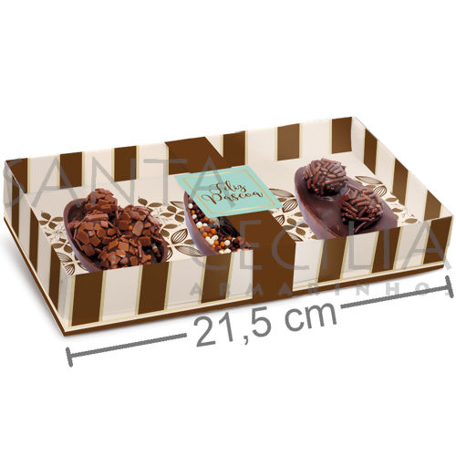 Embalagem para 3 Ovos de Colher 50gr 6 unid. - 13003363 Chocolate Marfim