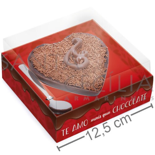 Caixa para Coração de Colher 250gr 6 unid - 13003364 Amo Chocolate