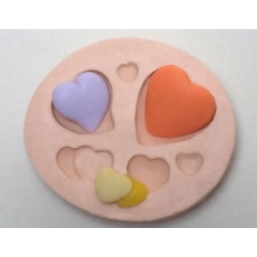 Molde de Silicone - Kit Corações Mini 1 Ref. 206