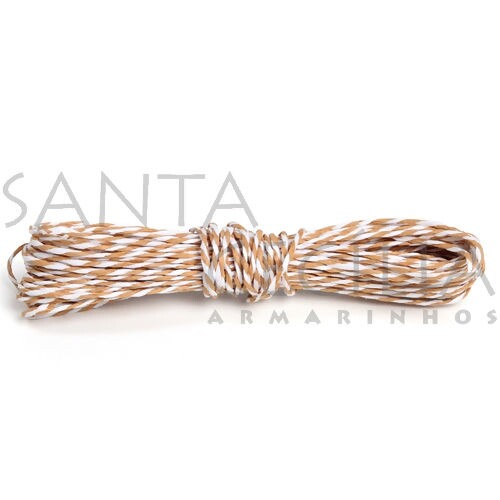 Fio de Papel Torcido 5m 29001196 - Marrom e Branco