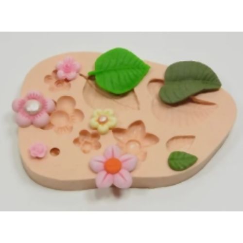 Molde de Silicone - Flores e Folhas Ref. 305