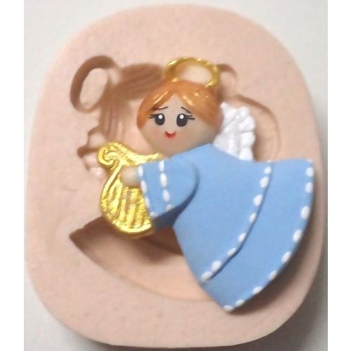 Molde de Silicone - Anjo Tocando Harpa Ref. 390