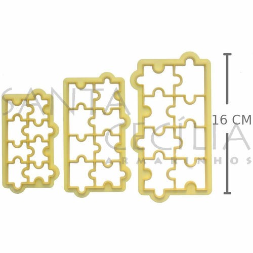 Cortador de Massa - Geométrico Quebra-Cabeça - 3 Peças