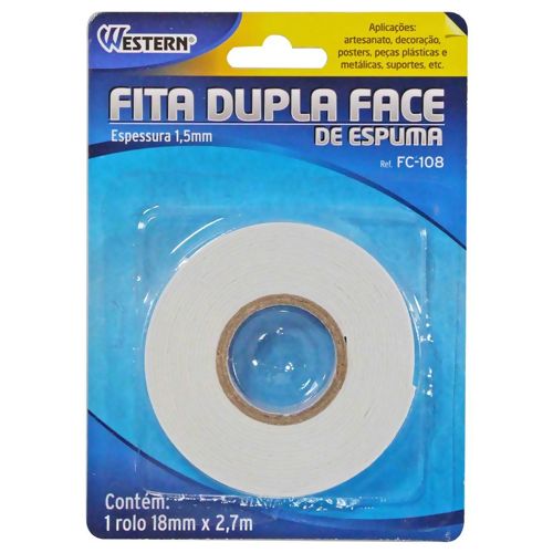 Fita Adesiva de Espuma Dupla Face 18 mm x 2,7 m FC-108