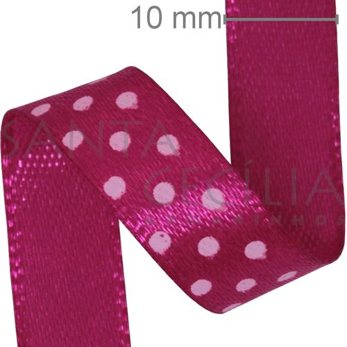 Fita de Cetim Pink Poá 1010-221400 - 1cm x 10m