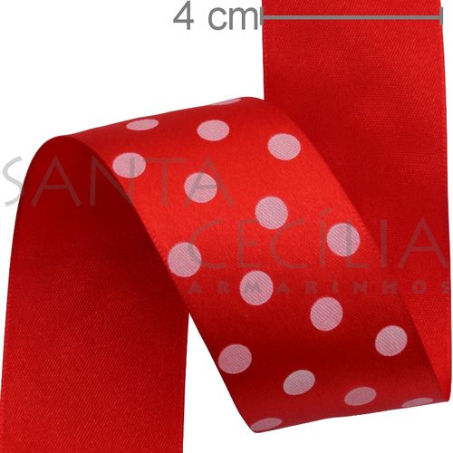 Fita de Cetim Vermelho Poá 2601 - 4cm x 10m