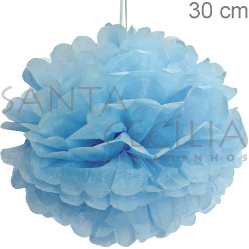 Pom Pom Decorativo 30 cm - 2 unid. - Azul