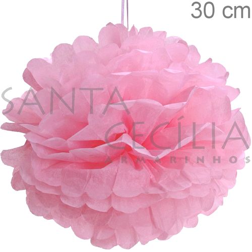 Pom Pom Decorativo 30 cm - 2 unid. - Rosa