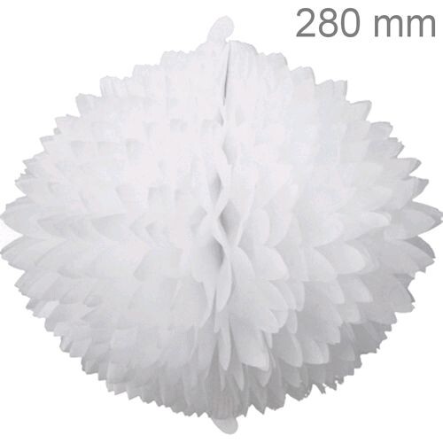 Bola Pom Pom de Papel de Seda 280mm - Ref. 174 - Branco