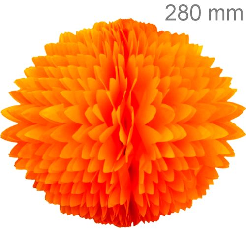 Bola Pom Pom de Papel de Seda 280mm - Ref. 174 - Laranja