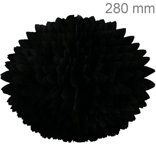 Bola Pom Pom de Papel de Seda 280mm - Ref. 174 - Preto