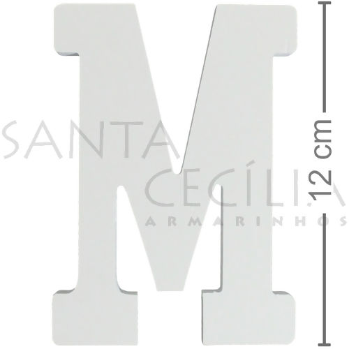 Letra MDF Branca 12 cm - M