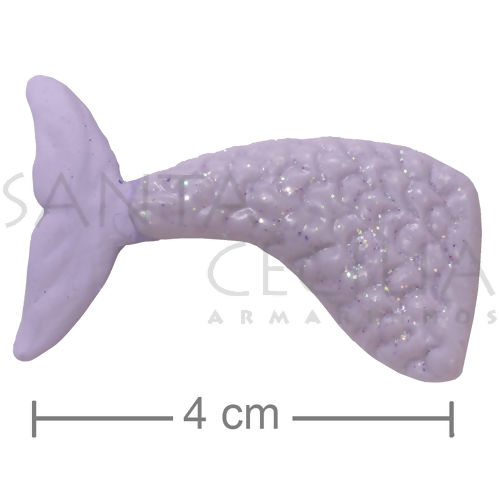 Apliques em Biscuit - Sereia P Lilas - 3 unid.