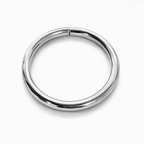 Argola de Ferro 3,8 cm x 4,5 mm 10 unid. Prata