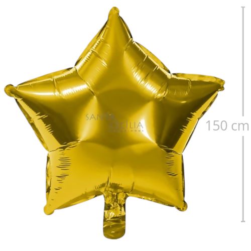 Balão Cromado Estrela 150 cm Ouro Ref. Q01201