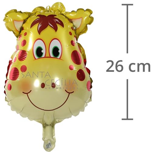 Balão Metalizado 30cm Cabeça de Girafa (Balão de Vareta, Não Infla no Gás  Hélio) - 113239