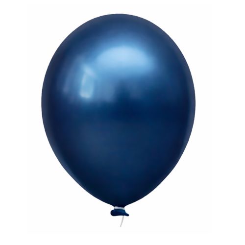 Balão Happy Day 9 Liso 25 unid. - Alumínio Azul Meia Noite