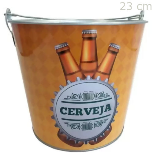 Balde Para Garrafa 23x18,5cm 5l - Ref.BGAD-005 Balde Para Garrafa Decorado 23x18,5cm 5l - Ref.BGA:Cerveja