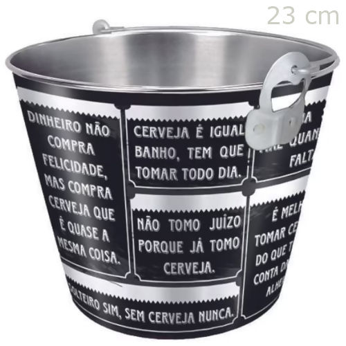 Balde Para Garrafa 23x18,5cm 5l - Ref.BGAD-005 Balde Para Garrafa Decorado 23x18,5cm 5l - Ref.BGA:Dinheiro não compra fe
