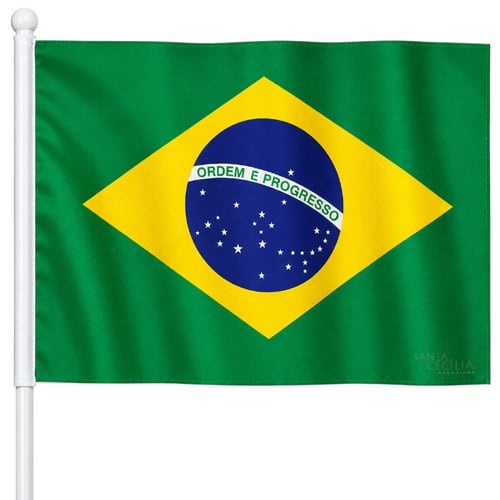 Bandeira do Brasil 13,5 x 21 cm Kit 12 unid.