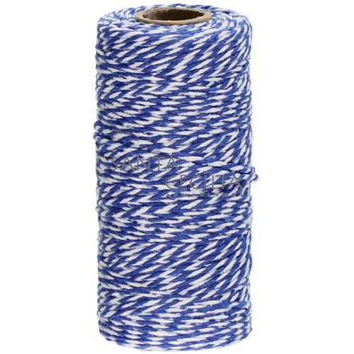 Barbante Listrado 1,5mm B3B4 - rolo com 100m - Azul Royal