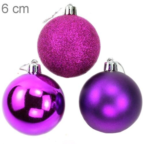 Bolas para árvore de Natal 6 cm - pacote com 12un - Violeta