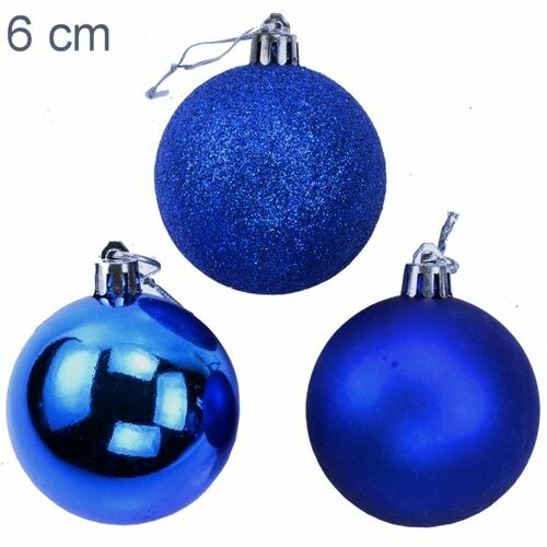 Bolas para árvore de Natal 6 cm - pacote com 12un - Azul Escura