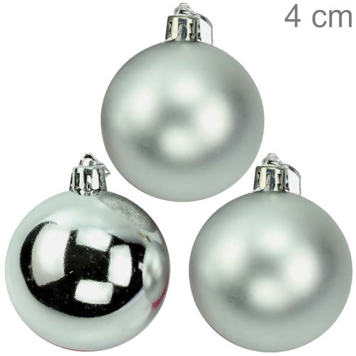 Bolas para Árvore de Natal 4 cm - Pacote com 12un - Prata