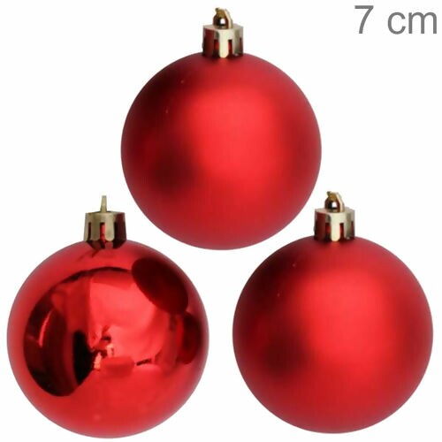 Bolas para Árvore de Natal 7 cm - Pacote com 6un - Vermelha