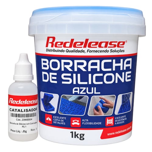 Borracha de Silicone Azul para Moldes 1 Kg com Catalisador PS-1