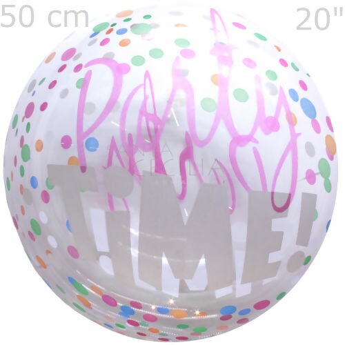 Balão Bubble Transparente Silicone - Party Time 50cm