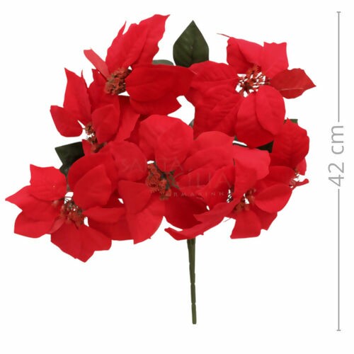 Poinsétia Vermelha com 7 Galhos Ref. XY17-407