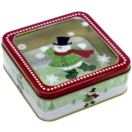 Caixa de Natal em Metal com Visor Transparente - Ref. 03201