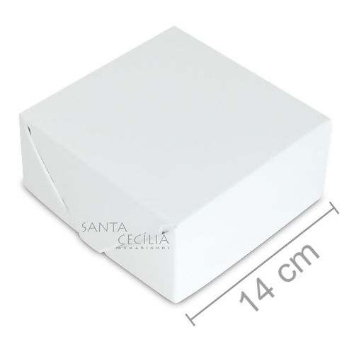 Caixa Quadrada 14 x 14 x 3,5cm - 10 unid - Branco