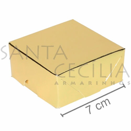 Caixa para Bem Casado 10 unid - S16 - 7 x 7 x 3 cm - Ouro