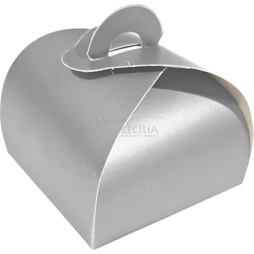 Caixa Maleta para Bem Casado 6,5x6,5x4,5cm 10 unid. Cores:Prata Fosco