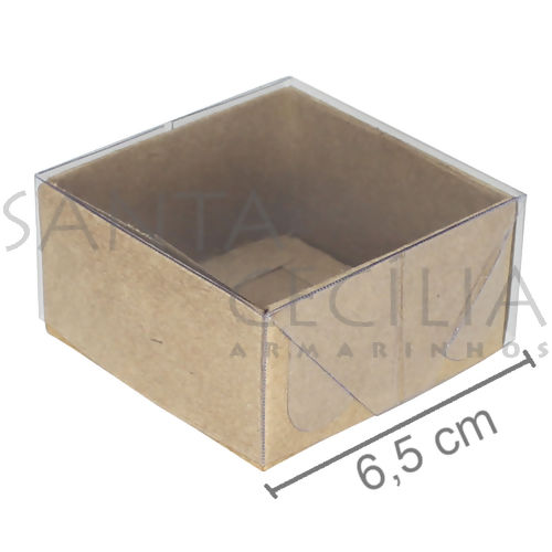 Caixa para Bem Casado 10 unid - N°9 - 6,5 x 6,5 x 3 cm - Kraft