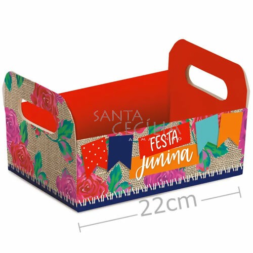 Caixote de Papel Cartão Festa Junina - Ref. Arraiá Colorido 13005566