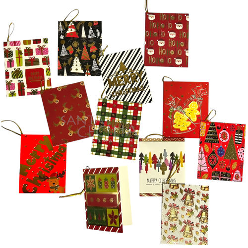 Cartão de Natal com Designs Variados 12 unid. Ref.8511