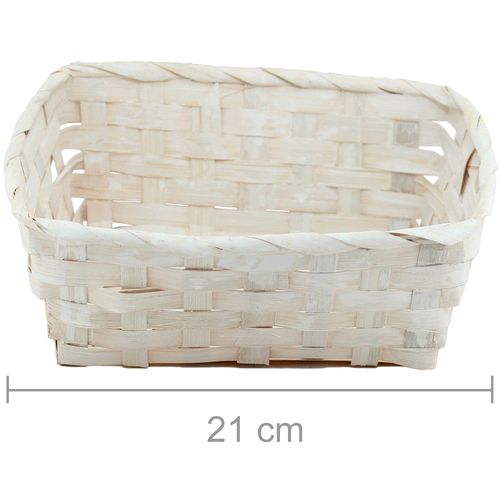 Cesta de Bambu Retangular Ref. 17HJ023 - Branca