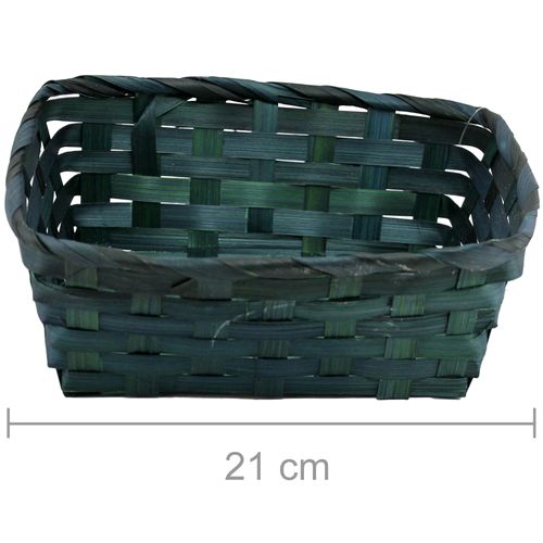 Cesta de Bambu Retangular Ref. 17HJ023 - Verde Musgo