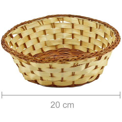 Cesta de Rattan Redonda Ref. 608 - Natural com Marrom