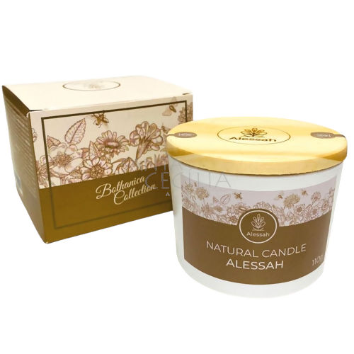 Vela Aromática Alessah 110g - Copo em Vidro e Tampa de Mdeira Vela Aromática Alessah:Alessah