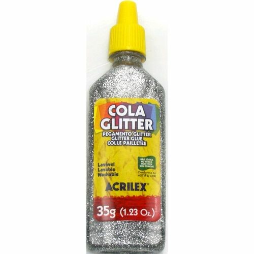 Cola Glitter Acrilex 202 Prata - 35g