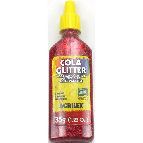 Cola Glitter Acrilex 205 Vermelho - 35g