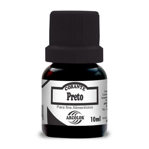 Corante Alimentício Líquido 10ml Arcólor - Preto