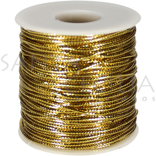 Cordão Metalizado 1,5 mm - 50 m - Ouro 