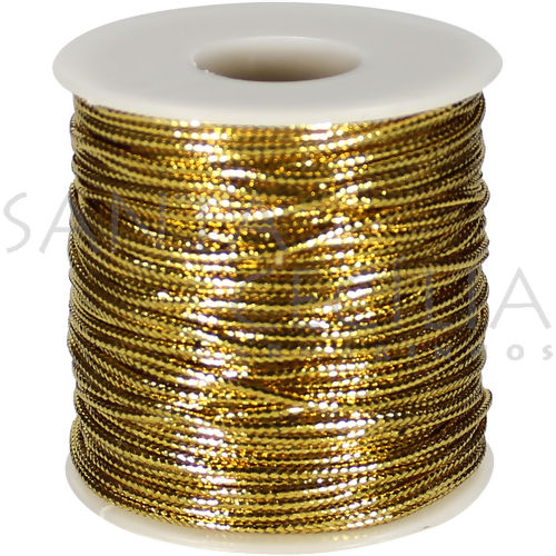 Cordão Metalizado 1,5 mm - 50 m - Ouro