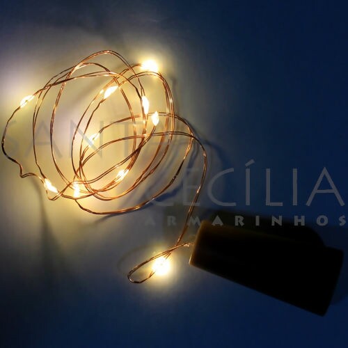 fio de led 20 pontos de luz cobre