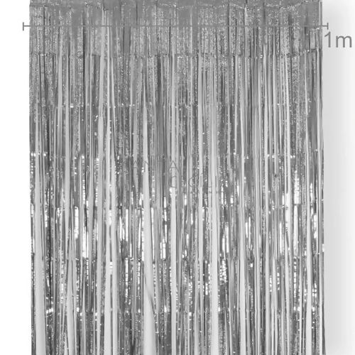 Cortina Metalizada Holográfico 1x2m Prata Ref. 71551